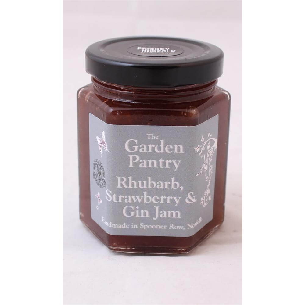 The Garden Pantry Rhubarb, Strawberry & Gin Jam 230g
